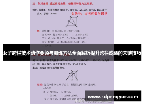 女子跨栏技术动作要领与训练方法全面解析提升跨栏成绩的关键技巧